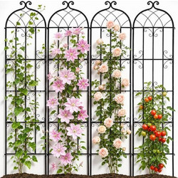 VEVOR Garden Trellis for Climbing Plants, 87 x 20 in, 4 Packs Rustproof Metal Garden Flower Trellis, Outdoor Climbing Rose Trellis Cucumbers Support, Decorative Clematis Trellis for Courtyards Lawns