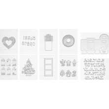 VEVOR Cutting Dies, 10 Pieces Metal Die Cuts, Compatible with VEVOR Die Cutting and Embossing Machine, Letters, Numbers, Tree Patterns, Cut Dies for Scrapbooking, Card Making, DIY Paper Crafting