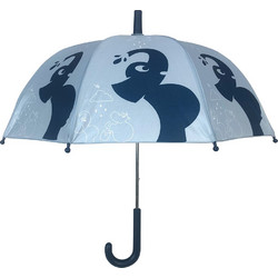 Follow the Duck - Umbrella with Elephant Print - Dusty Blue - 64 cm