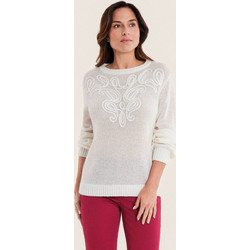 Gerry Weber γυναικεία πλεκτή μπλούζα με κέντημα - N76011121040 Λευκό