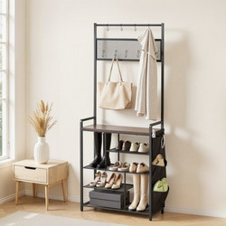VEVOR Hall Tree Black + Brown / 40-45 inch