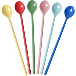 Rice - Melamine Latte Spoons - Assorted Solid Colors - Set of 6