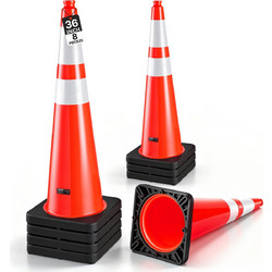 VEVOR Κώνοι Οδικής Ασφάλειας 8 τεμ. 915 mm PVC Πορτοκαλί με Μαύρη Βάση και Ανακλαστικό Δακτύλιο HSDZAQZ36YCHEQVOR001V0