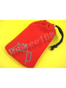 Θήκη - Suede Pouch - για μεγάλα κινητά Android με κορδονάκι σε κόκκινο χρώμα