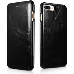 iCarer Curved Edge Vintage Leather Black (iPhone 8/7 Plus)