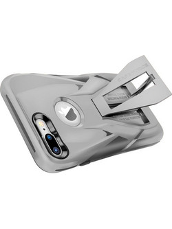 Caseforce Υψηλής Ανθεκτικότητας Θήκη για Smartphone iPhone 7 Plus με Ενσωματωμένο Stand και Προστατευτικό Οθόνης Χρώμα Γκρι - Caseforce