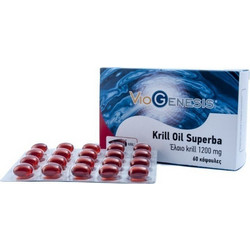 VioGenesis Krill Oil Έλαιο Κριλ 1200mg 60 Κάψουλες