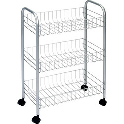 Metaltex Lugano Τρόλεϊ Μεταλλικό 3 Θέσεων 41x26x64cm Γκρι