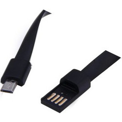 DETECH USB A 2.0 FLAT CABLE MALE TO USB MALE B MICRO 0.2m MAGNET BLACK 14287