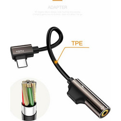 TOTU DESIGN TYPEC MALE/ TYPEC FEMALE / 3.5MM JACK TIME SERIES BENDING AUDIO CONVERTER EAUC-12