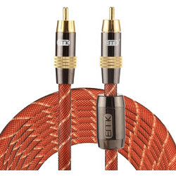EMK TZ/A 5m OD8.0mm Καλώδιο διασύνδεσης RCA σε RCA με επιχρυσωμένες μεταλλικές κεφαλές (EMK)