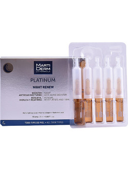 Marti Derm Platinum Night Renew Serum Προσώπου για Ανάπλαση με Υαλουρονικό 10x2ml
