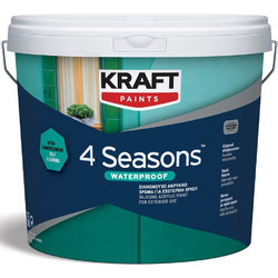 Kraft Paints 4 Seasons Waterproof Μονωτικό Σιλικονούχο Χρώμα Εξωτερικού Χώρου Λευκό 10lt
