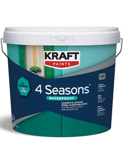 Kraft Paints 4 Seasons Waterproof Μονωτικό Σιλικονούχο Χρώμα Εξωτερικού Χώρου Λευκό 10lt