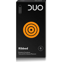 DUO Ribbed Προφυλακτικά με Ραβδώσεις & Λιπαντικό 6τμχ