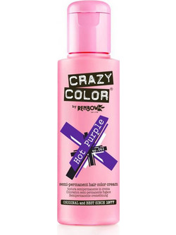 Crazy Color 62 Hot Purple Ημιμόνιμη Βαφή Μαλλιών 100ml