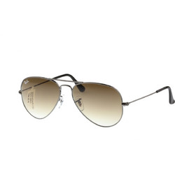 Ray-Ban RB3025 004/51 Ανδρικά Γυαλιά Ηλίου Aviator Μεταλλικά Ασημί με Καφέ Degradee Φακό
