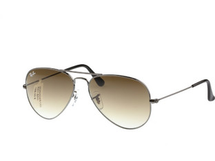 Ray-Ban RB3025 004/51 Ανδρικά Γυαλιά Ηλίου Aviator Μεταλλικά Ασημί με Καφέ Degradee Φακό