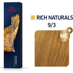 Wella Koleston Perfect Me+ Rich Naturals 9/3 Ξανθό Πολύ Ανοιχτό Χρυσό Μόνιμη Βαφή Μαλλιών 60ml