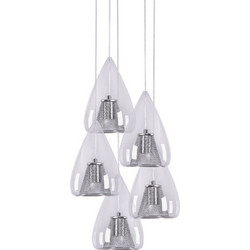 Home Lighting Martin Κρεμαστό Φωτιστικό Οροφής Πλέγμα Πολύφωτο Ασημί 77-4397