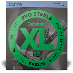 D'Addario EPS220 Σετ 4 Χορδές Ηλεκτρικού Μπάσου Stainless Steel 40-95" Extra Light Tension