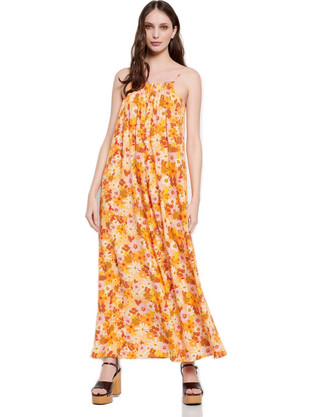 Funky Buddha Midi Καλοκαιρινό Καθημερινό Φόρεμα Floral Πολύχρωμο FBL007-116-13