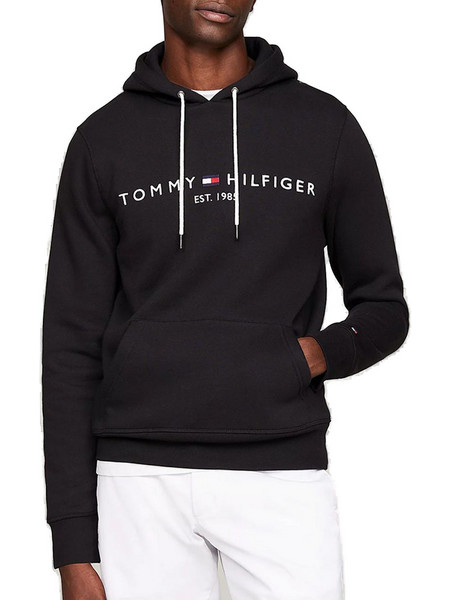 Tommy Hilfiger Ανδρικό Φούτερ Fleece με Κουκούλα με Τσέπες Μαύρο MW0MW10752-BAS