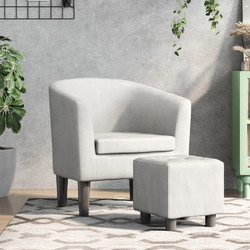 vidaXL Πολυθρόνα με Υποπόδιο Δερματίνη Λευκή 356494