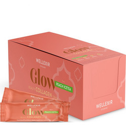 Wellexir Glow Beauty Collagen Drink Peach Ice Tea με Υαλουρονικό Οξύ & Βιταμίνη C 50 Φακελάκια