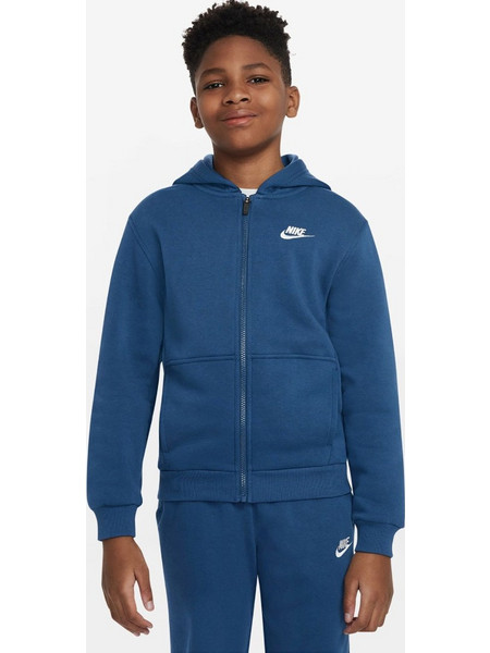 Nike Παιδική Ζακέτα Φούτερ με Κουκούλα και Φερμουάρ Μπλε FD3004-476