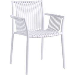 Varossi Zanett Πολυθρόνα Κήπου Rattan Λευκή 900-297