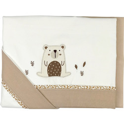 Baby Star Σετ Βρεφικά Σεντόνια Κούνιας Βαμβακερά Nature White/Beige 70x140