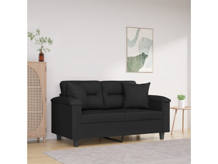 vidaXL Διθέσιος Καναπές Microfiber Μαύρος 210x77x80cm 3200968