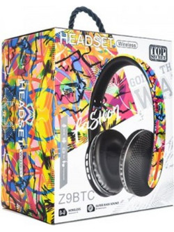 Z9BTC Ασύρματα Bluetooth Ακουστικά Sports Over Ear Μαύρα Πολύχρωμα