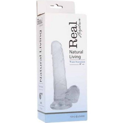 Toyz4lovers Real Rapture Natural Living Water Sensations Ρεαλιστικό Dildo με Βεντούζα & Όρχεις 16.5cm Clear