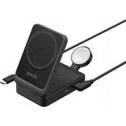Anker MagGo 3in1 Magsafe Ασύρματος Φορτιστής 15W Black