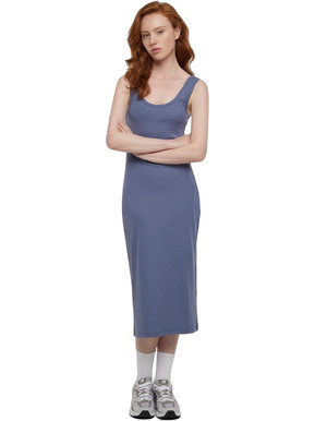 Urban Classics Midi Καλοκαιρινό Καθημερινό Φόρεμα Μπλε TB6190-02428