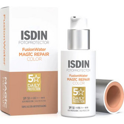 Isdin FusionWater Magic Repair Αντηλιακή Κρέμα Προσώπου Αντιγηραντική με Χρώμα SPF50+ 50ml