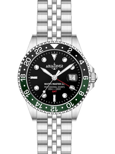Aquadiver Water Master III Ανδρικό Ρολόι με Ασημί Μεταλλικό Μπρασελέ SS23156G24