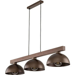 TK Lighting Oslo 6299 Κρεμαστό Φωτιστικό Οροφής Ράγα Τρίφωτο E27 Καφέ