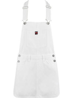 DKNY Mini Καλοκαιρινό Καθημερινό Φόρεμα Τζιν Λευκό D2B4A117-WHT