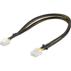 Goobay 93870 Καλώδιο Τροφοδοσίας 8-Pin PCIe Male to 8-Pin PCIe Female 0.44m Black