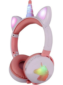 ME17 Unicorn Ασύρματα Bluetooth Παιδικά Ακουστικά On Ear Λευκά