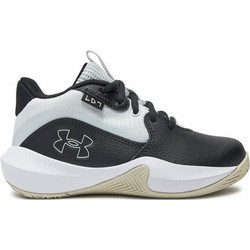 Under Armour Lockdown Παιδικά Αθλητικά Παπούτσια για Μπάσκετ Μαύρα Λευκά 3028514-002