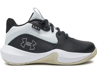 Under Armour Lockdown Παιδικά Αθλητικά Παπούτσια για Μπάσκετ Μαύρα Λευκά 3028514-002