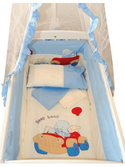 Beboulino Car Σετ Λίκνου Beige/Light Blue 6τμχ