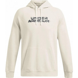 Under Armour Longsleeve Shirt UA Rival Flc Txtr CG Hoodie Ανδρικό Αθλητικό Φούτερ με Κουκούλα Λευκό 1389428-110