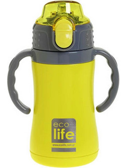 Ecolife Παιδικό Παγούρι Θερμός Ανοξείδωτο BPA Free Κίτρινο 300ml