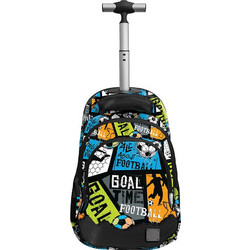 Graffiti Xscape Football Σχολική Τσάντα Τρόλεϊ Δημοτικού Μαύρη 249257