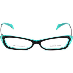 Alexander McQueen AMQ4163 R2K Γυναικείος Σκελετός Γυαλιών Οράσεως Κοκάλινος Μαύρος Μπλε